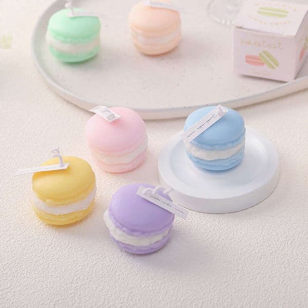 Macaron Scented Wholesale Wedding Fragrance Small Gift Handmade Cross-Border Smokeless Realistic Design Candle W260305