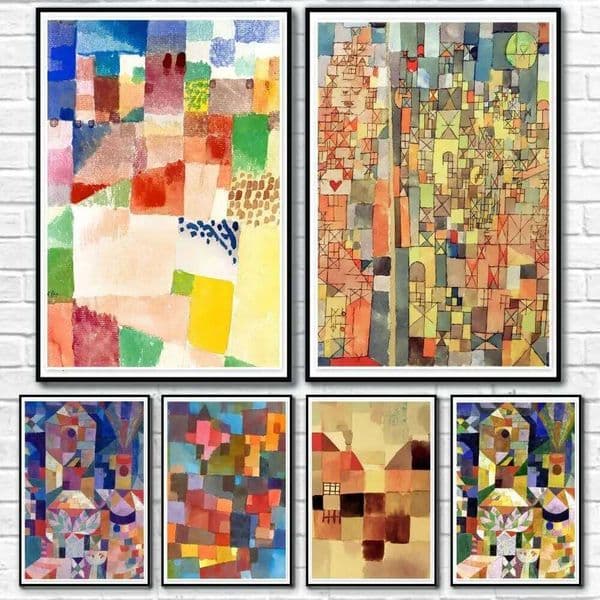 P-PAUL KLEE Modern Color Block Poster Home Living Bed Room Bar Hallway Sticky Wall Art Printing Waterproof Aesthetic Decor 26L0305