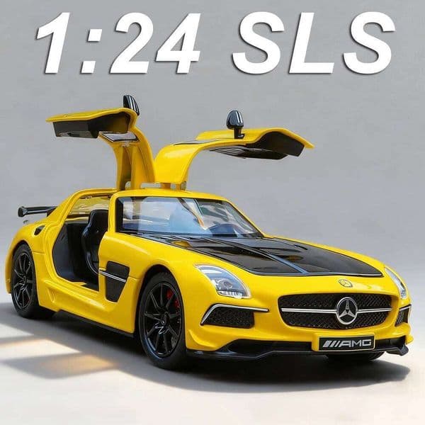 1:24 SLS SLR 722S Miniature Models Alloy Diecast Car Toys Sound Light Pull Back Doors Opened Vehices Popular Desktop Decorations C260305