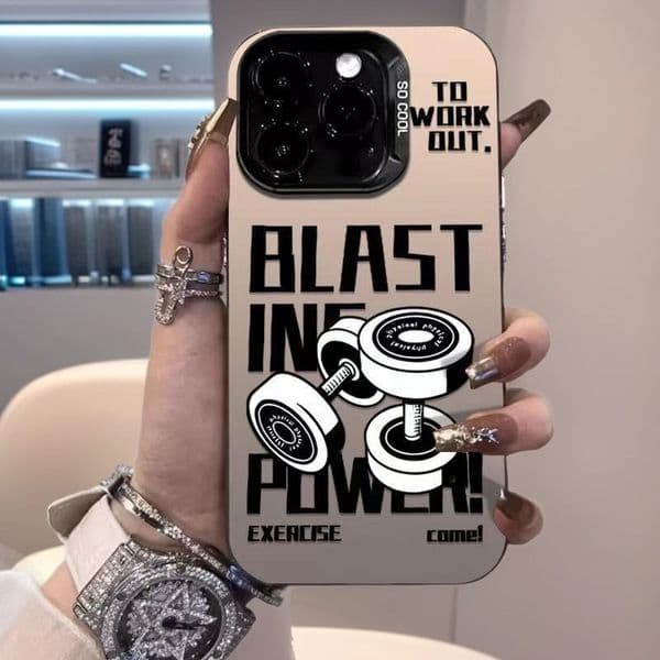 English dumbbell compatible with Apple 17 Promax phone case, iPhone 16 vitality case, 15 European style case, 14 cross-border case.
