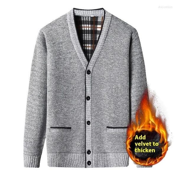 Men's Sweaters Cardigan Men Cotton Button Sweater Winter Thicken Jumpers Overcoat Casual Mens Warm Jacket Clothing Clothes
