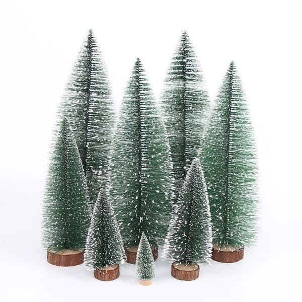 2026 New Mini Desktop Ornament DIY Needle Decoration Snowy Pine Small Christmas Tree Designer