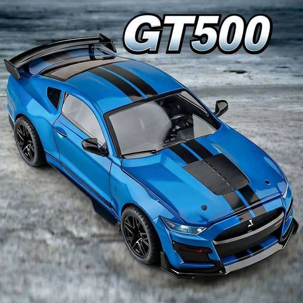 Large Size 1/18 Mustang Shelby GT500 Alloy Diecasts Sports Car Models 4 Doors Can Be Opened Metal Vehicles for Kids Toys Gifts C260305