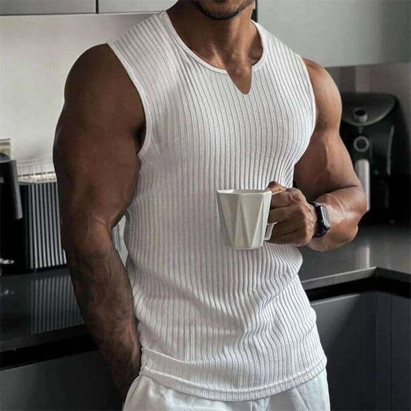 Boxer For Man Summer New Men V-Neck Vest Stripe Gym Tank Top Men Fitness robe man Sleeveless Shirt Sports Undershirt Gyms Clothing Training Vest 26M0305 Sock