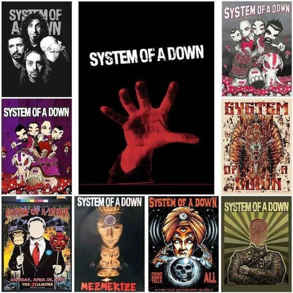 Heavy Metal Band System of A Down Posters Music Album Canvas Painting Wall Art Club Living Room Bedroom Home Office Decor Gift 26L0305