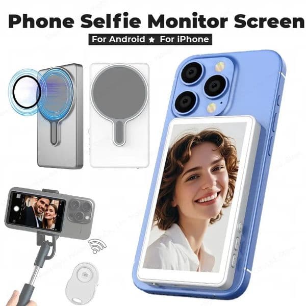 Smartphone Magnetic Monitor Screen Projector Phone Rear Camera Selfie For Vlog Live Stream Video Recording For Android iPhone 260302