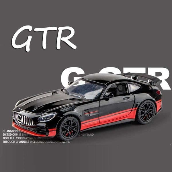 1:32 GT3 GTR Toys Models Cars Alloy Diecast Wheel Shock Absorption Vehicles Doors Opened Miniature Police Car Child Adult Gifts C260305