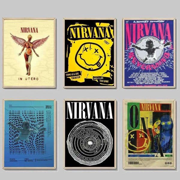 Canvas painting Poster Decoracion Painting Wall Art White Kraft Paper Home Decor Rock Band A-N-Nirvana album 26L0305