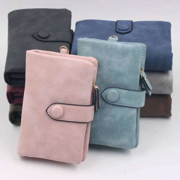 Ladies Pocket Purses Multi-slot Purse Tri-fold Soft Leather Short Wallet C260304