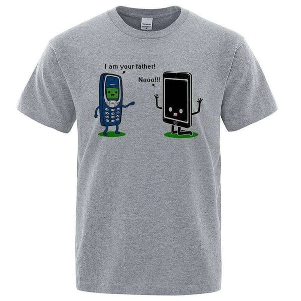 I'm your father Funny phone T-Shirts Men Women Casual Short Sleeve Crewneck Breathable Tops Cotton Summer Hip Hop Tee Clothing L260305 L260305