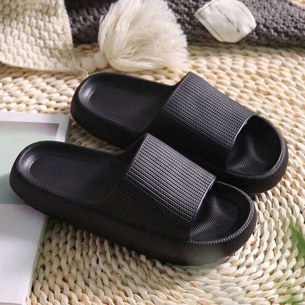 Smile Pop Summer Simple Style Thick Sole Indoor Casual Slippers Non-slip Bathroom Shoes Men Breathable Sandals