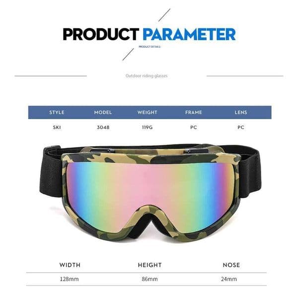 Large Frame Protective Motorcycle Helmet Outdoor Sports Windproof Dustproof Eye Glasses Ski Snowboard Goggles Motocross S260304