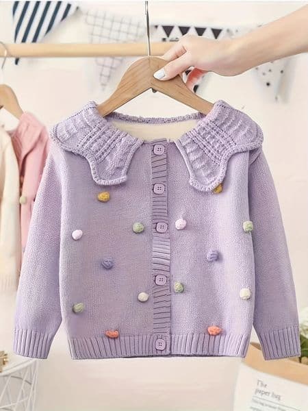 Girls Knitted Cardigan Jacket Fashionable Childrens Baby Autumn Clothing Korean Style Knitwear Trendy Outerwear 260304 M260310