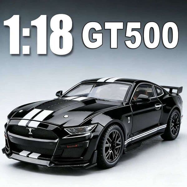 1:18 Mustang GT500 Accord Alloy Cars Diecast Models Toys 4 Doors Opened with Sound Light Pull Back Vehices Kids Birthday Present C260305