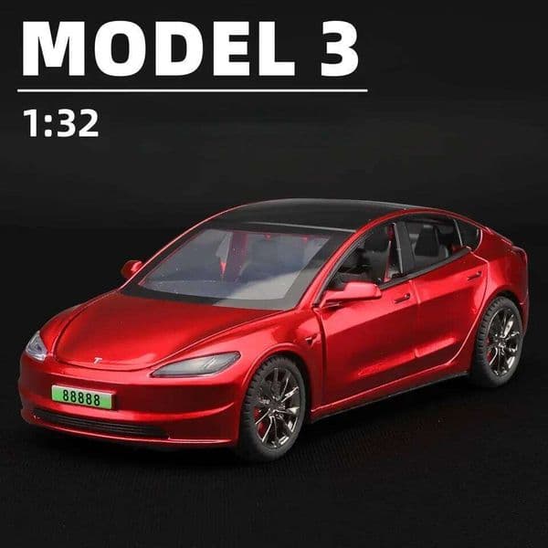 1:32 Tesla 3 Simulation Alloy Model Toy Diecasts Metal Casting Vehicle Car Collection Hobbies Hot Selling Models C260305