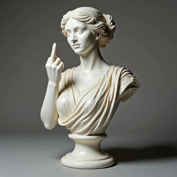 Vienna Goddess Middle Finger Funny Resin Statue Personalized Decorations Home Interior Garden Office Table Crafts Special Gifts 260227BJ