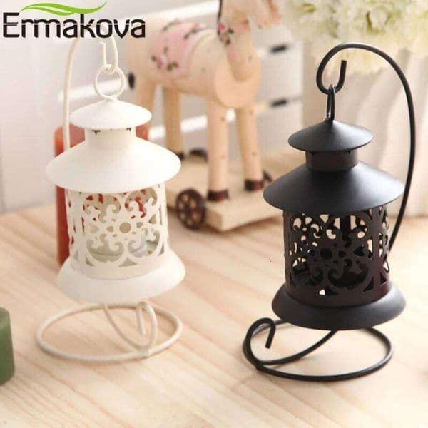 ERMAKOVA Candlestick Vintage Metal European Holder Articles Hanging Lantern with Candle Stand Wedding Home Decoration XJ260305 thumbnail 2