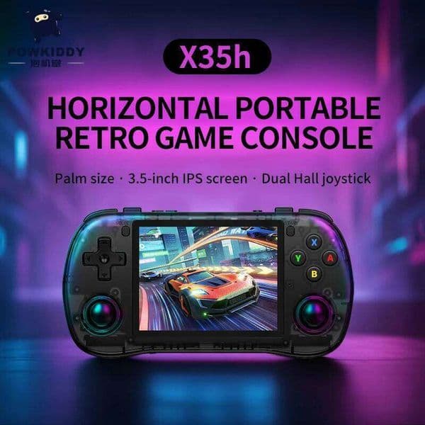 Powkiddy X35h 128G Retro Gaming Handheld 3.5 Inch I Screen Linux System 3000mAh Battery Children Gift Console 26Y0304