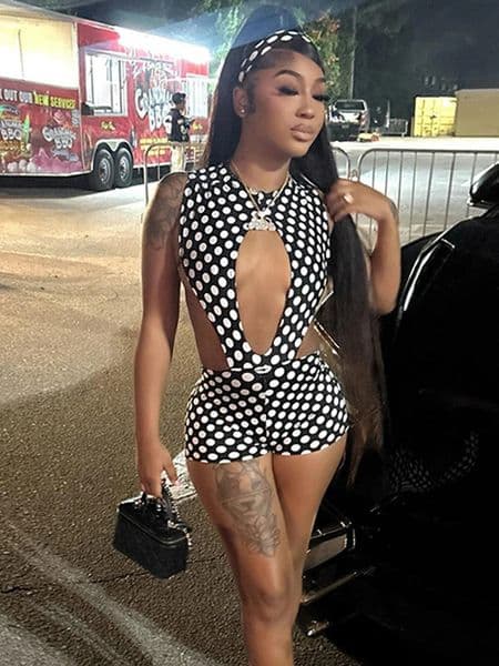 Weird Puss Polka Dot Sexy 2 Piece Set Women Side Split Sleeveless Bandage BodysuitShorts Matching Hipster Party Clubwear Suits 260306