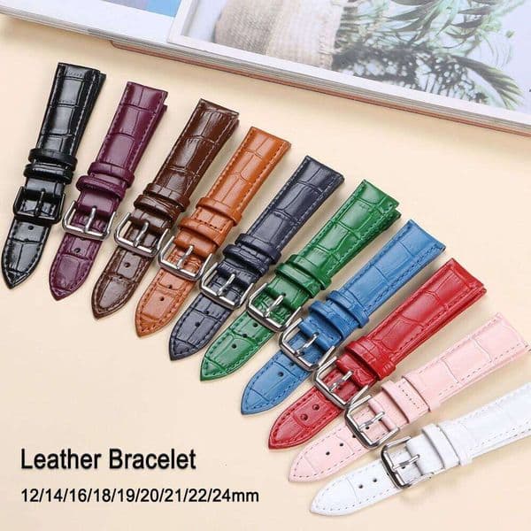 Leather Strap 12mm 14mm 16mm 18mm 19mm 20mm 21mm 22mm 24mm Crocodile Pattern Bracelet Men Women Universal Replacement Watchband H260305