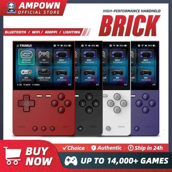 TRIMUI BRICK Handheld Game Console 3.2'' I Screen Linux System Crossmix OS Metal Back Panel Key LED Lighting Free Keycap Gifts 26Y0304