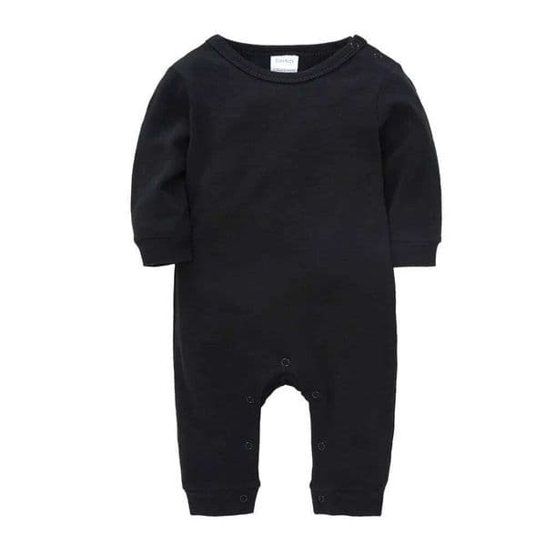Kavkas Solid Black Baby Rompers Unisex 0-18M Full Sleeve Clothes One Piece 100% Cotton Overalls Infant Jumpsuit Z260306
