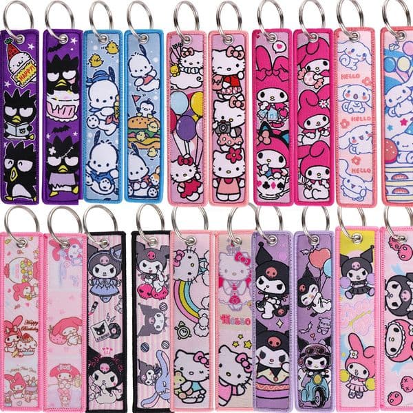 2026 Creative Cartoon Cat Weaving Mark Keychain Anime Hanging Decoration Fabric Handmade Car Key Factory Wholesale Spot Free Shipping Fee