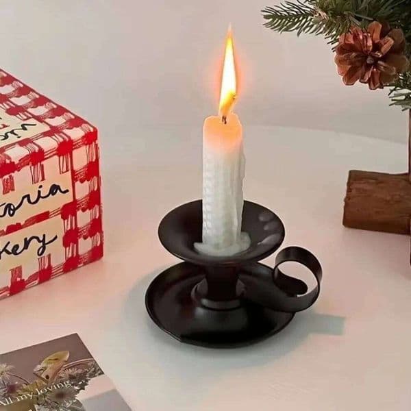 Retro European-Style Tea Cup Simple Base Candlestick Holder Single-Head Metal Iron Candle Stand Christmas XJ260305