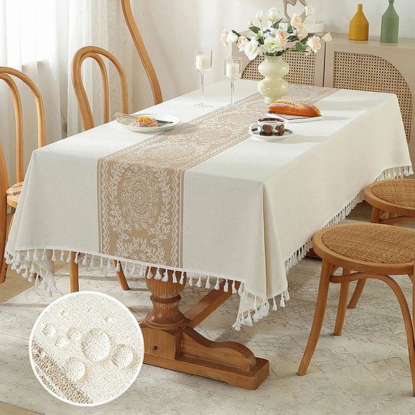 Battilo Vintage Rectangle Tablecloth Linen Cover Waterproof Stain Resistant Cloths For Dining Table Kitchen Decor 260304 B2