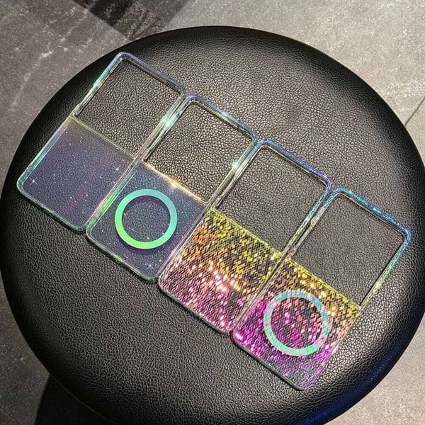 Brand-new fashion glitter plated magnetic mobile phone case. Suitable for Galaxy Zflip 7 6 5 4 3 soft TPU shell H260305