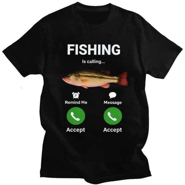 Cool Fishing Is Calling T Shirt Men 100% Cotton T-shirt Angler Fishman Lover Tee Tops Fashion Tshirt For Husband Boyfriend L260306