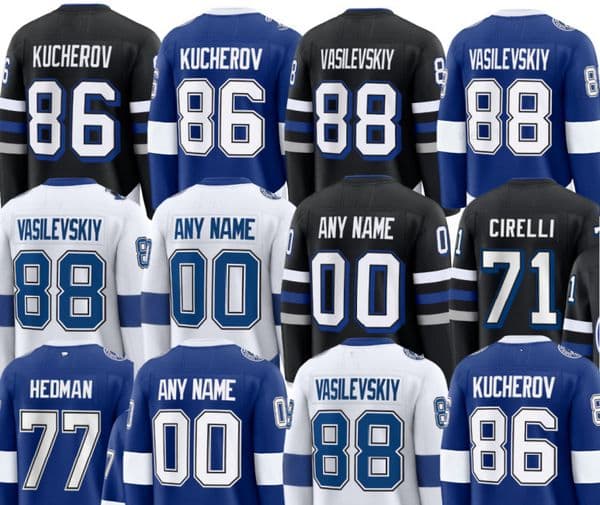 Jake Guentzel Lightning Jersey Hockey Brayden Point Victor Hedman Maxwell Crozier Gage Goncalves Anthony Cirelli Darren Raddysh Oliver Bjorkstrand Yanni Gourde