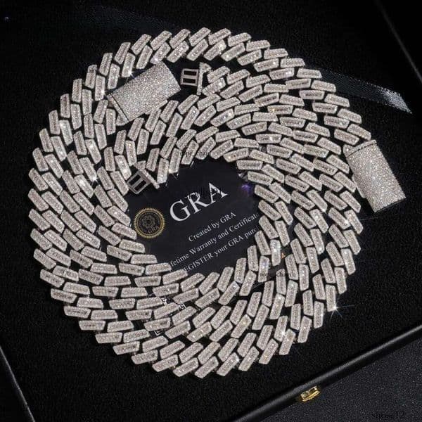 Necklace Jewelry Cuban Link Chain Custom Vvs Moissanite 20MM Rhombus Iced Out Sterling Sier Pass Dia Test Hip Hop Chains for Men Jewelery