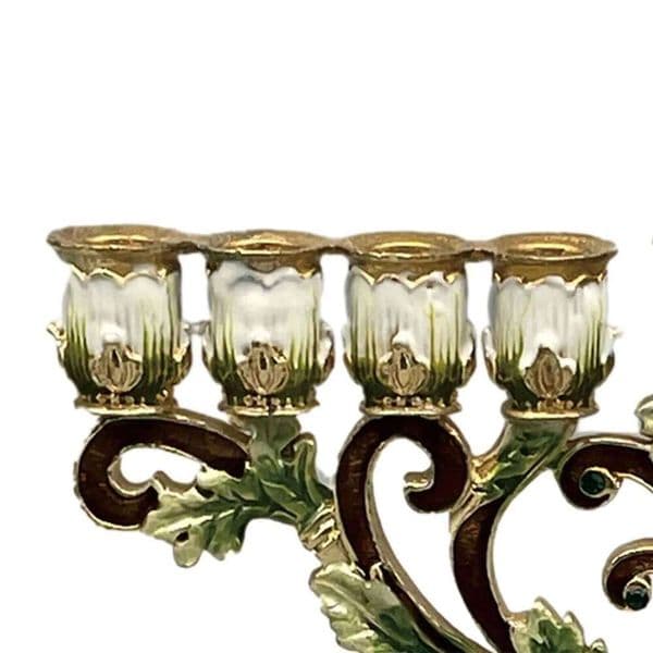 Hanukkah Menorah Stands Taper 9 Branches Candle Holder for Mantel Anniversary Living Room Fireplace Decor XJ260305