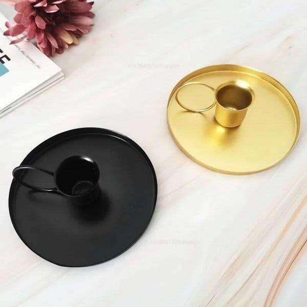 New Desktop Adornment Metal Candlestick Taper Candle Holder with Handle Home Wedding Decorations XJ260305