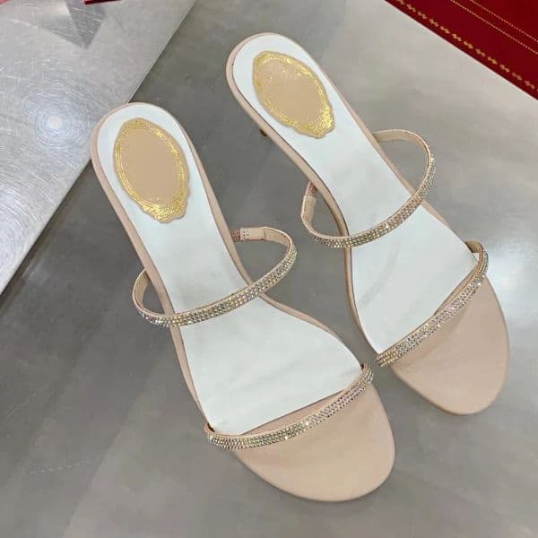 high quality Sandals Designers 100% leather new Heeles sandal summer crystal womens wedding dress shoes Heels