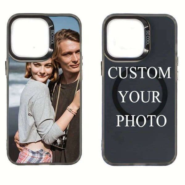 DIY Couple Photo Customized Magnet Case For iPhone 16 16e 15 14 13 12 11 Pro Max Mini SE 2020 2022 XS XR 7 8 Plus back cover H260305