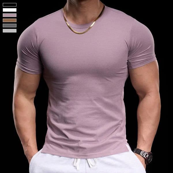 Mens Gym Fitness Training Clothing Highelasticity Breathable Sports Tight Shortsleeved Tshirt Running 260302