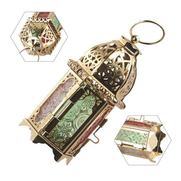 1pc Candle Holders Moroccan Large Iron Tonal Tall Glass Lanterns Tealight Holder Garden Home Decorations Wedding Props XJ260305