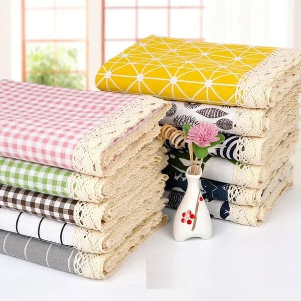 Tablecloth Washable Cotton Linen Fabric Tassel Table Cloth Dust-Proof Embroidery Table Cover for Kitchen Dinning Farmhouse 260304BJ