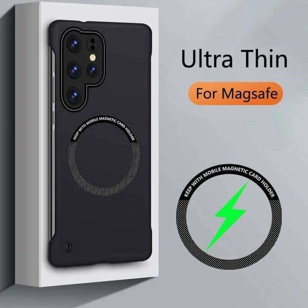 Frameless Magnetic Slim Wireless Charge Case for S25 Edge S24 Ultra S23 FE S22 S21 S20 Plus A56 Protective Hard Cover H260305