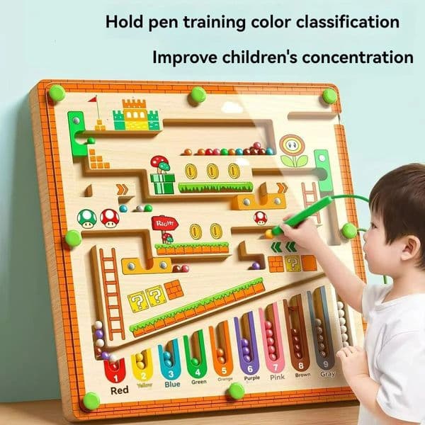 Childrens Magnetic Maze Walking Ball Baby Concentration Training Writing Logic Thinking 3 year Old Early Education Puzzle To260228BJ
