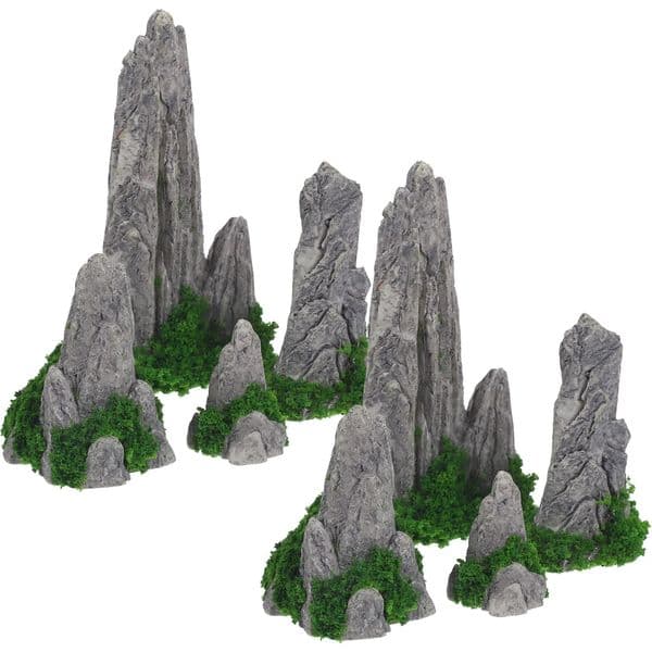 8pcs Decor Rockery Mountain Statue Figurine Resin Rockery Desktop Decor Rockery Ornament for DIY Landscape 260227
