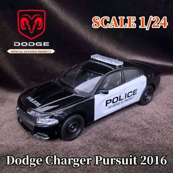 Limited 1:24 Scale Dodge Charger Pursuit 2016 Car Model, Luxury Vehicle Miniature Figure Kid Xmas Gift Toy C260305