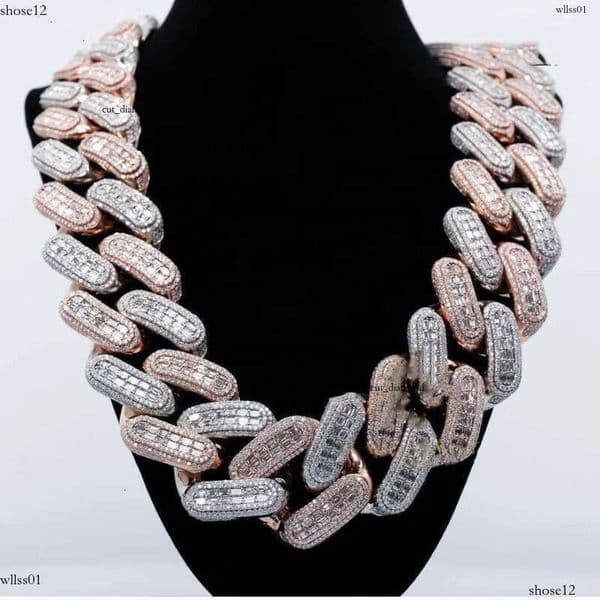 pendant cuban k moissanite chain Necklaces Iced Out Pass Dia Tester Sterg Sier Necklace Vvs Moissanite necklace chains for men