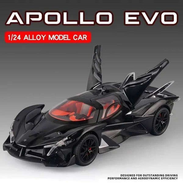 1/24 Apollo Project EVO Bugatti Bolide Track Sports Alloy Model Collection Diecast Vehicle Sound Light Car Kids Toy Gift C260305
