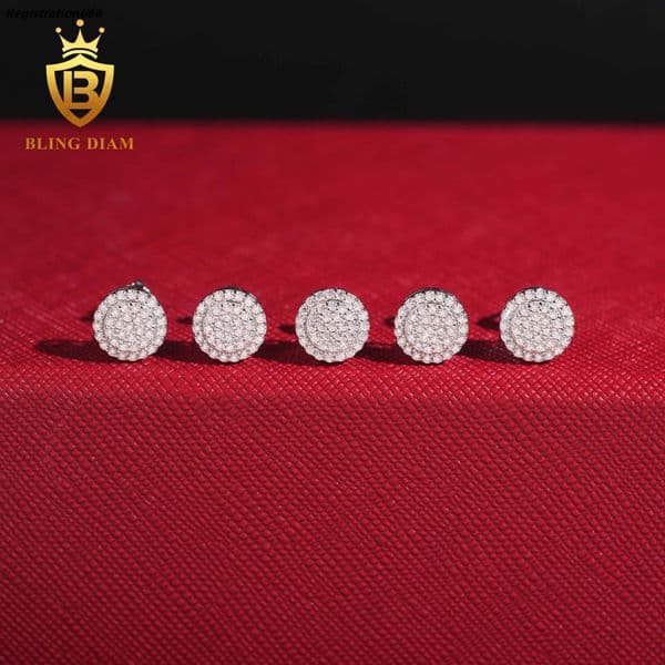 Wholesale VVS Moissanite Iced Out Stud Earrings For Men Women, 925 Sterling Silver Hip Hop Jewelry Pass Diamond Test