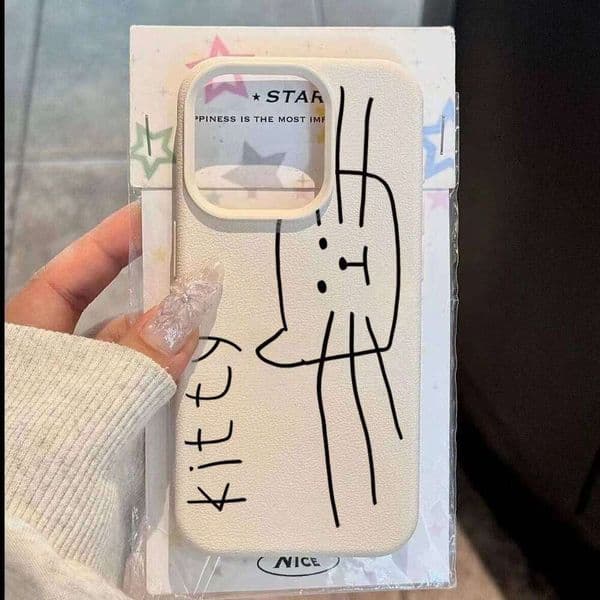 Galaxy S25 S24 Ultra S23 FE S22 Plus Case Cute Line Cat Lichee Pattern Cover For A16 A36 A56 A35 A55 A54 A53 A52 5G H260305