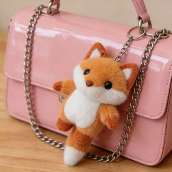 Cute And Exquisite Animal Plush Pendant Kawaii Fox Toy Pretty Peacock Keychian Backpack Charm Kid Birthday Gift 260304