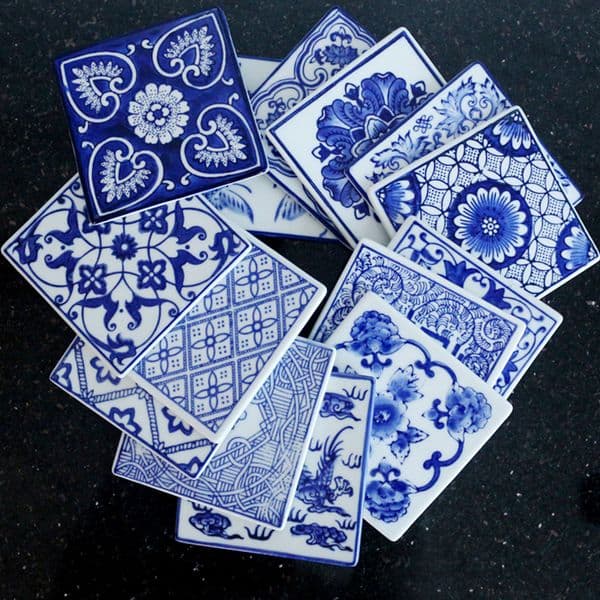 Jingdezhen Blue & White Porcelain Ceramic Plates with Wall Decor Coasters